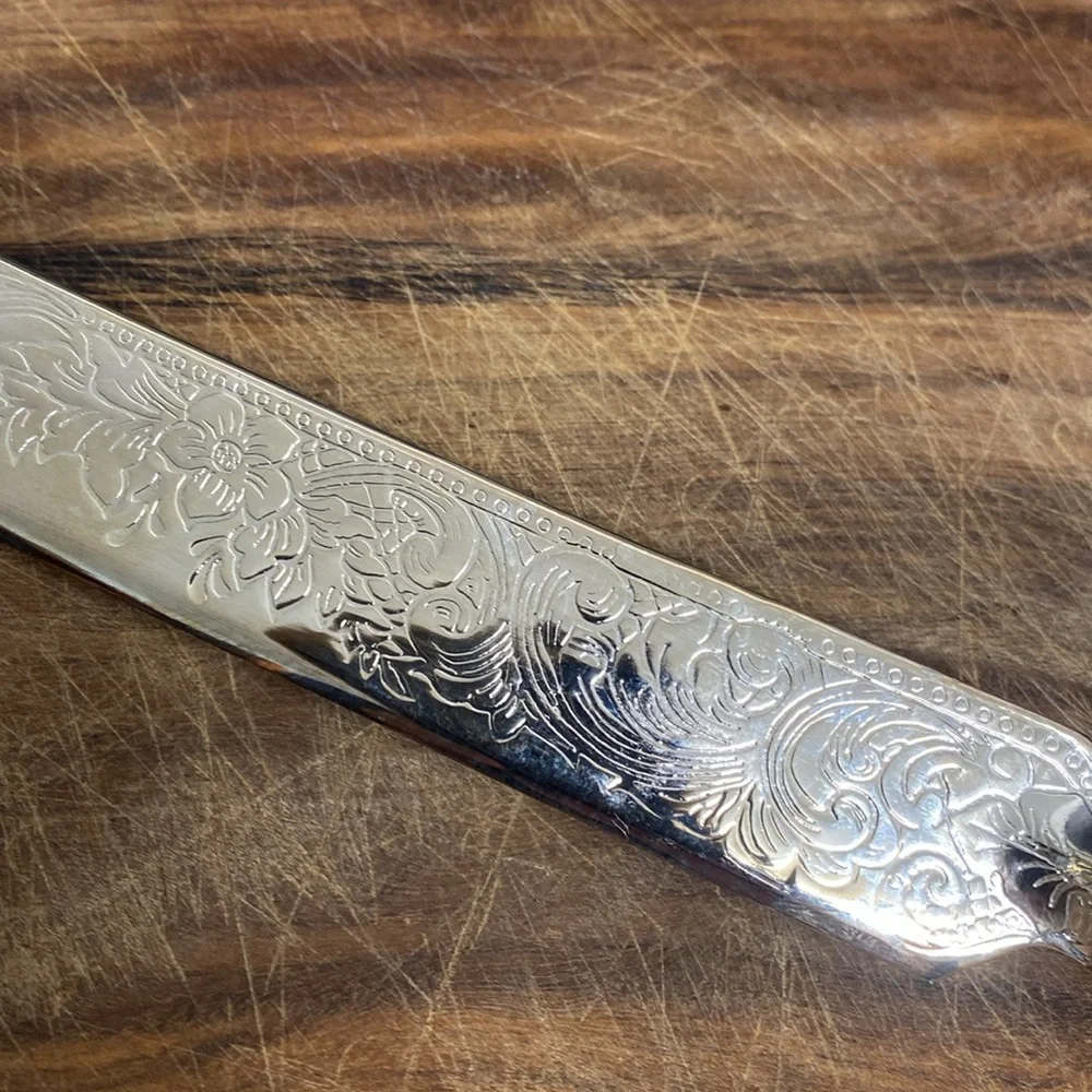 International Silver Company Cake Knife Server Silverplate Crown Handle